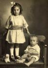 Gwen Lovelock aged 3 with brother Reg.